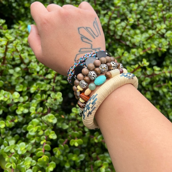 7 piece handmade stackable boho bracelet set wrap adjustable elastic bracelets - Picture 6 of 8